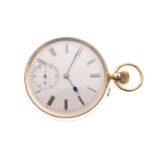 James Usher & Son, Lincoln, 18ct gold open faced pocket watch