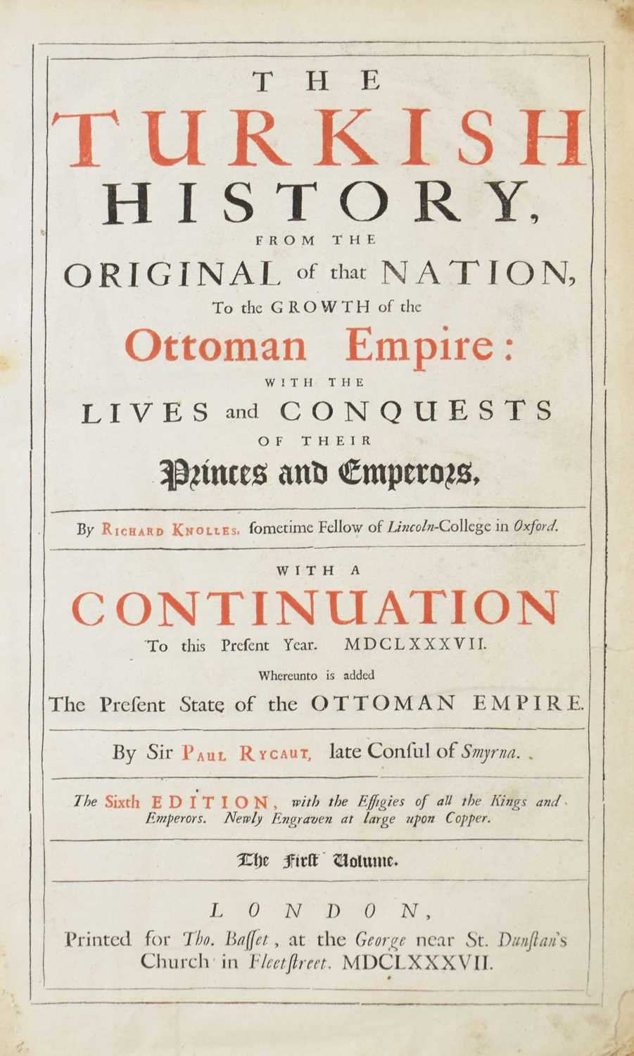 The Turkish History from the Original of that Nation to the Growth of the Ottoman Empire - Image 17 of 20