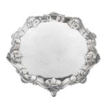 George III silver card tray