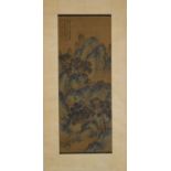 Chinese watercolour on silk scroll painting