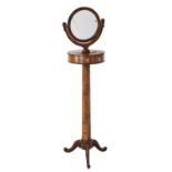 Victorian walnut pedestal shaving mirror