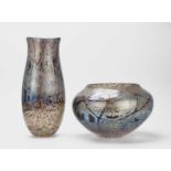 Norman Stuart Clarke - Two 'Winterwood' studio glass vases