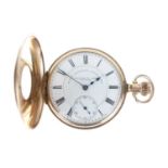 Fattorini & Sons, Bradford, 9ct gold half hunter pocket watch