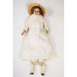 Mid 19th Century wax shoulder head doll
