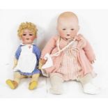 Two early 20th Century German bisque head dolls