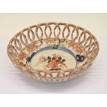 19th Century Japanese Imari porcelain pierced bowl