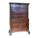 George III mahogany chest-on-chest or tallboy