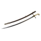 A Georgian officer's Mameluke sword, curved single edged 31" blade