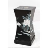 Black lacquer pedestal, waisted form