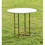 Cast metal garden table with reconstituted marble top