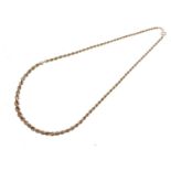 Italian yellow metal (18K / 750) graduated rope-link necklace