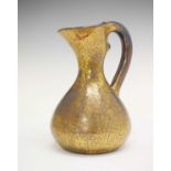 Elton ware gold and blue crackle glaze jug