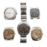 Group of five retro watch heads