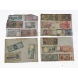 Approximately 160 world banknotes