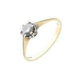 18ct gold and platinum single-stone diamond ring