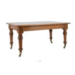 Victorian oak library table