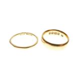 Two 22ct gold wedding bands