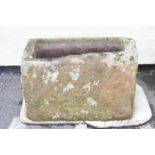 High rectangular composite stone trough