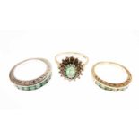 Three 9ct gold dress rings