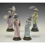 Set of four Lladro figures