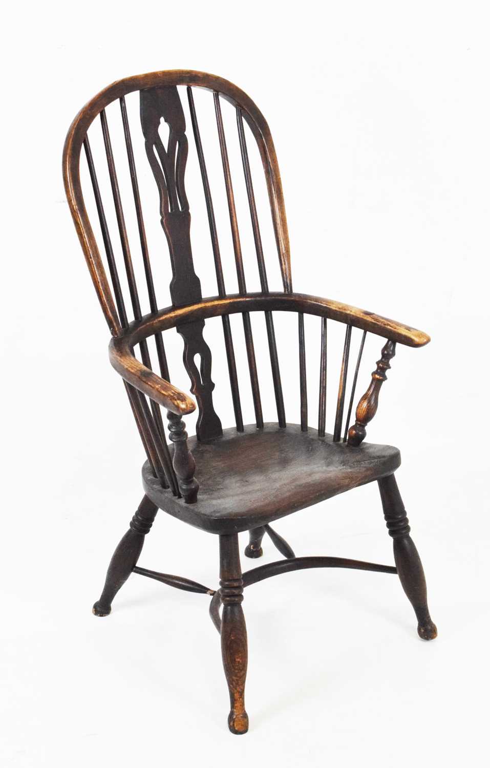 19th Century elm and ash framed Windsor armchair