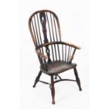 19th Century elm and ash framed Windsor armchair