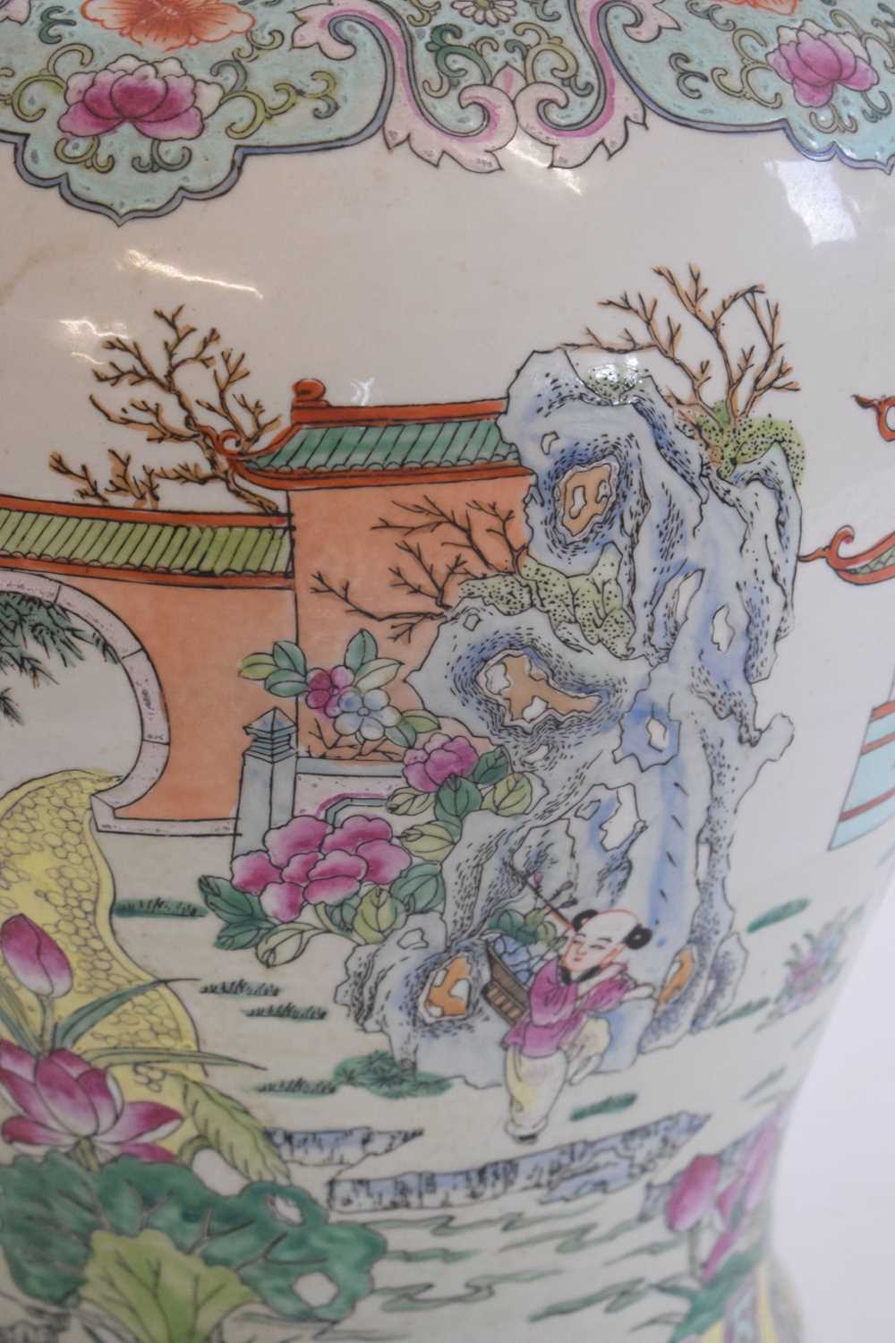 Chinese Canton Famille rose urn and cover, Republican period - Image 13 of 13