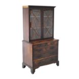 19th Century mahogany cabinet on chest