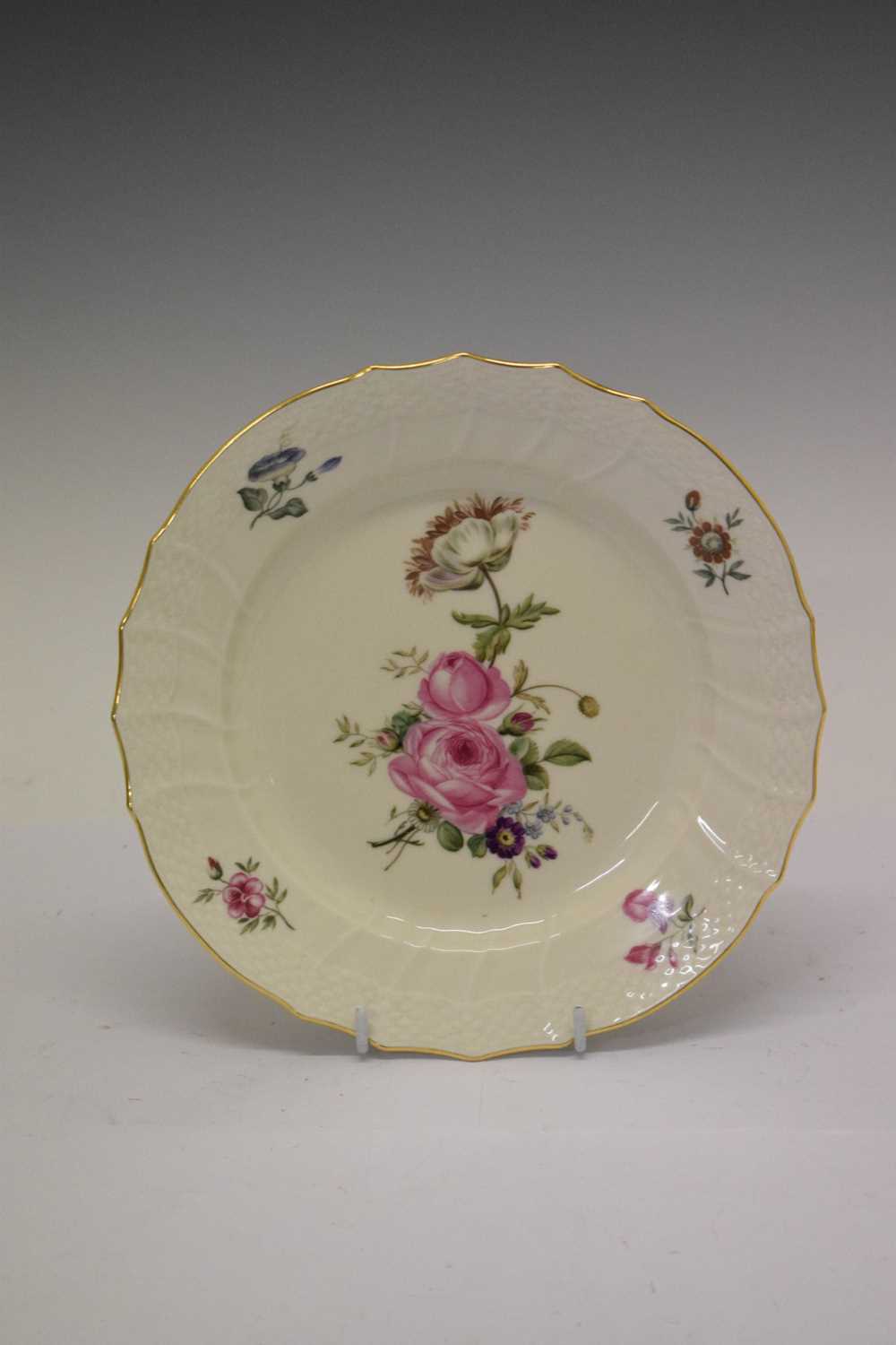 Set of four Royal Copenhagen Frijsenborg pattern plates and dish - Image 8 of 11