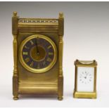 Brass mantel clock and carriage clock