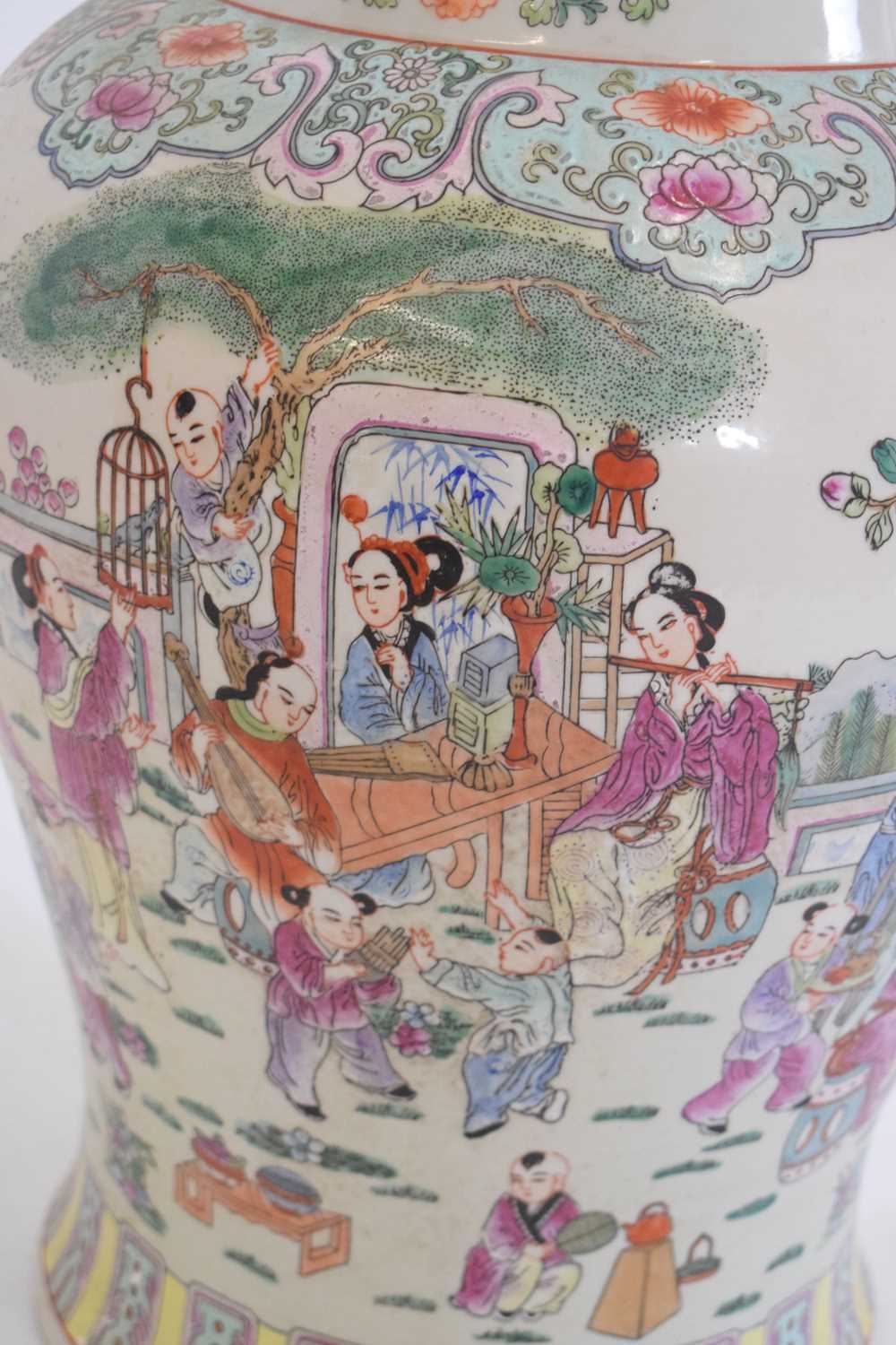 Chinese Canton Famille rose urn and cover, Republican period - Image 11 of 13