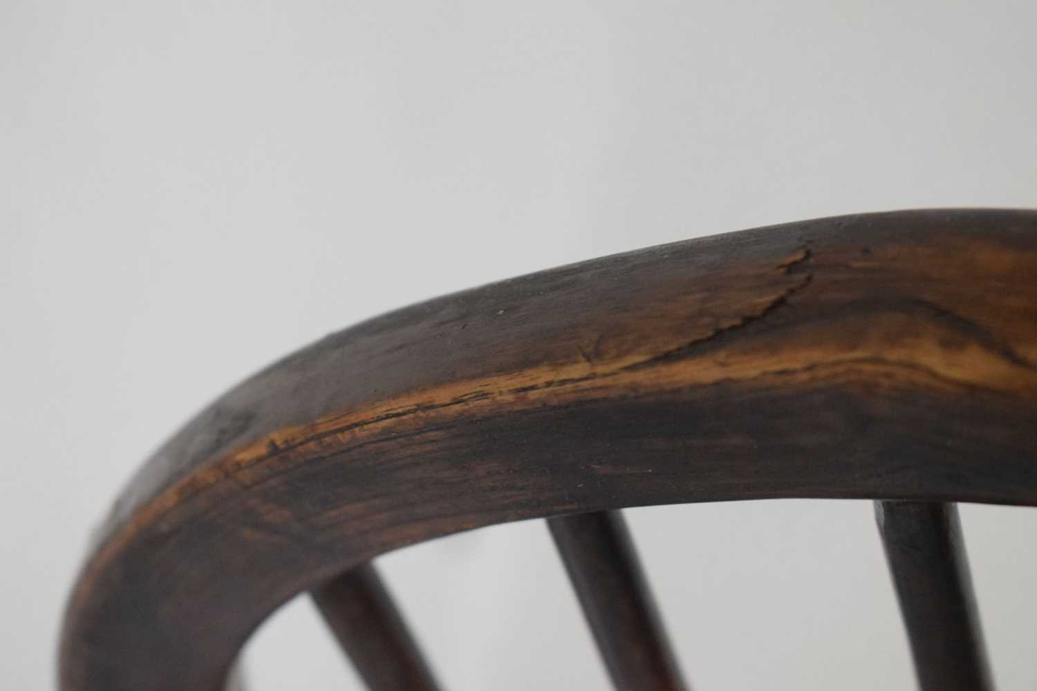 19th Century elm and ash framed Windsor armchair - Image 11 of 16