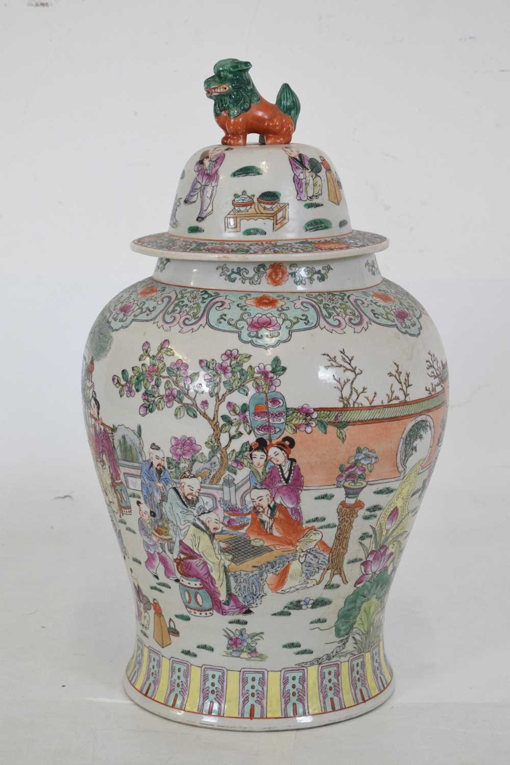 Chinese Canton Famille rose urn and cover, Republican period - Image 4 of 13