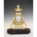 Late 19th Century French alabaster mantel clock