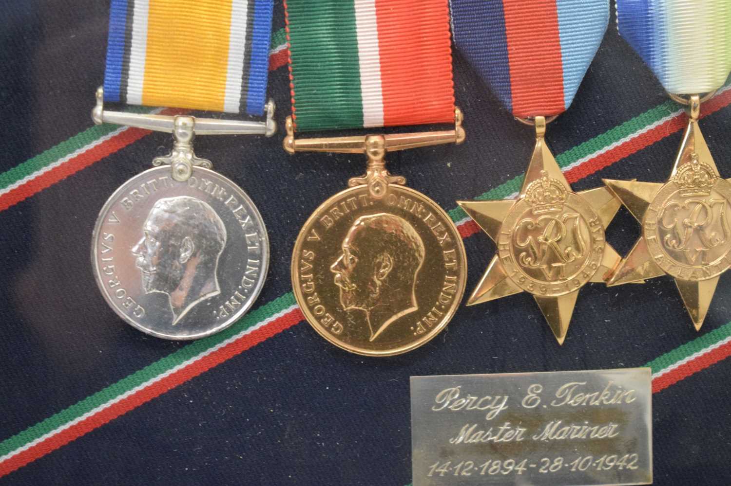 Framed British medal group awarded to Master Mariner Percy Ernest Tonkin - Image 4 of 5