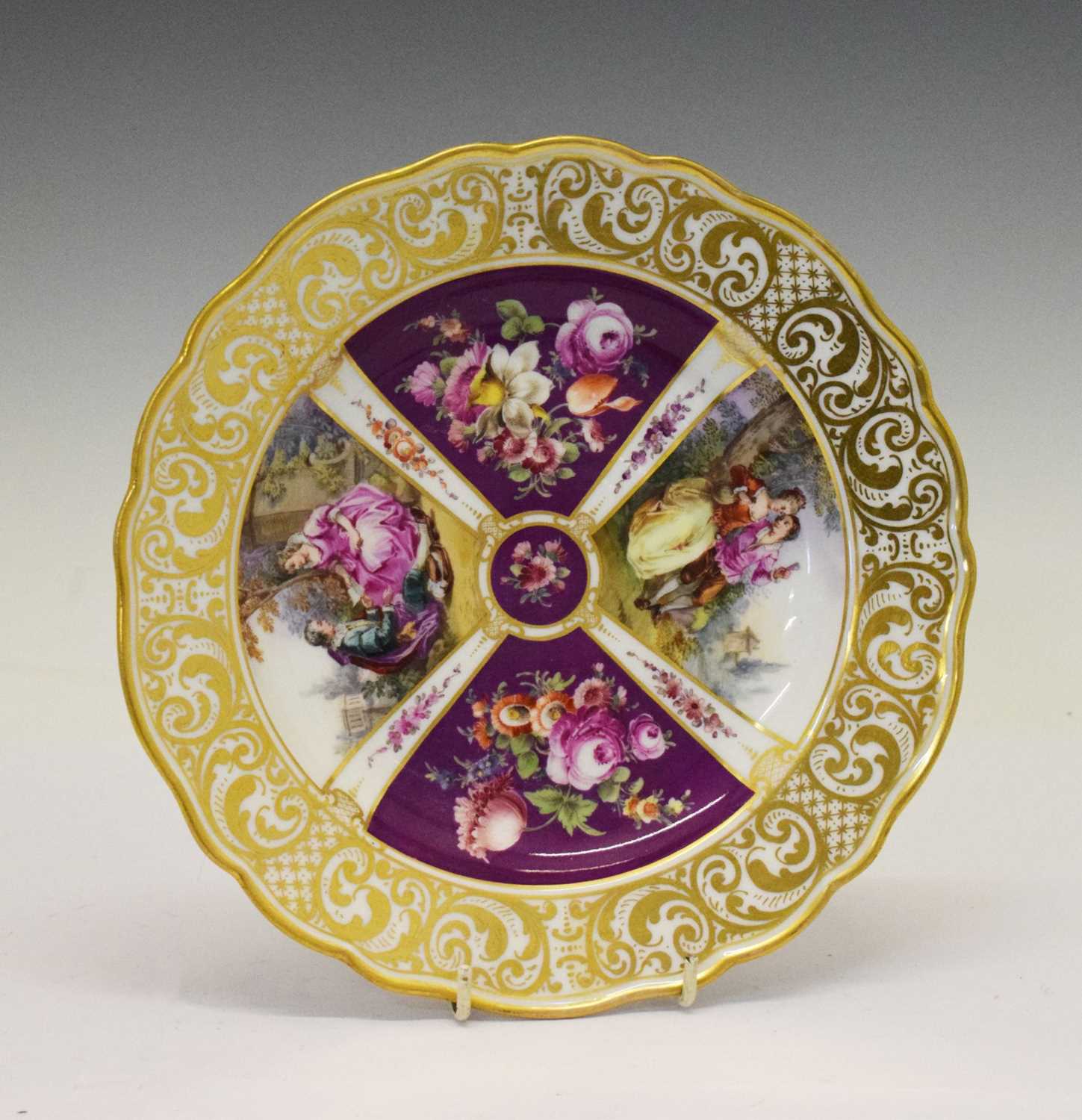 Late 19th Century Meissen 'Helena Wolfsohn' style cabinet plate