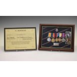 Framed British medal group awarded to Master Mariner Percy Ernest Tonkin