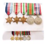 World War II medal group and miniatures