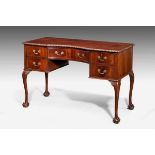 Mahogany concave-front kneehole desk