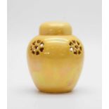 Ruskin pottery miniature pierced ginger jar