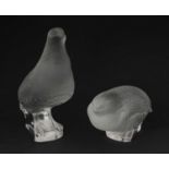 Lalique - Large 'Sitting Quail' and a large 'Standing Partridge'