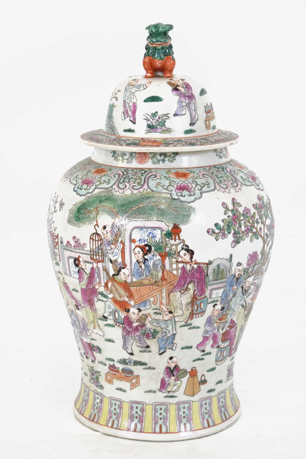 Chinese Canton Famille rose urn and cover, Republican period