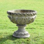 Composition stone garden urn