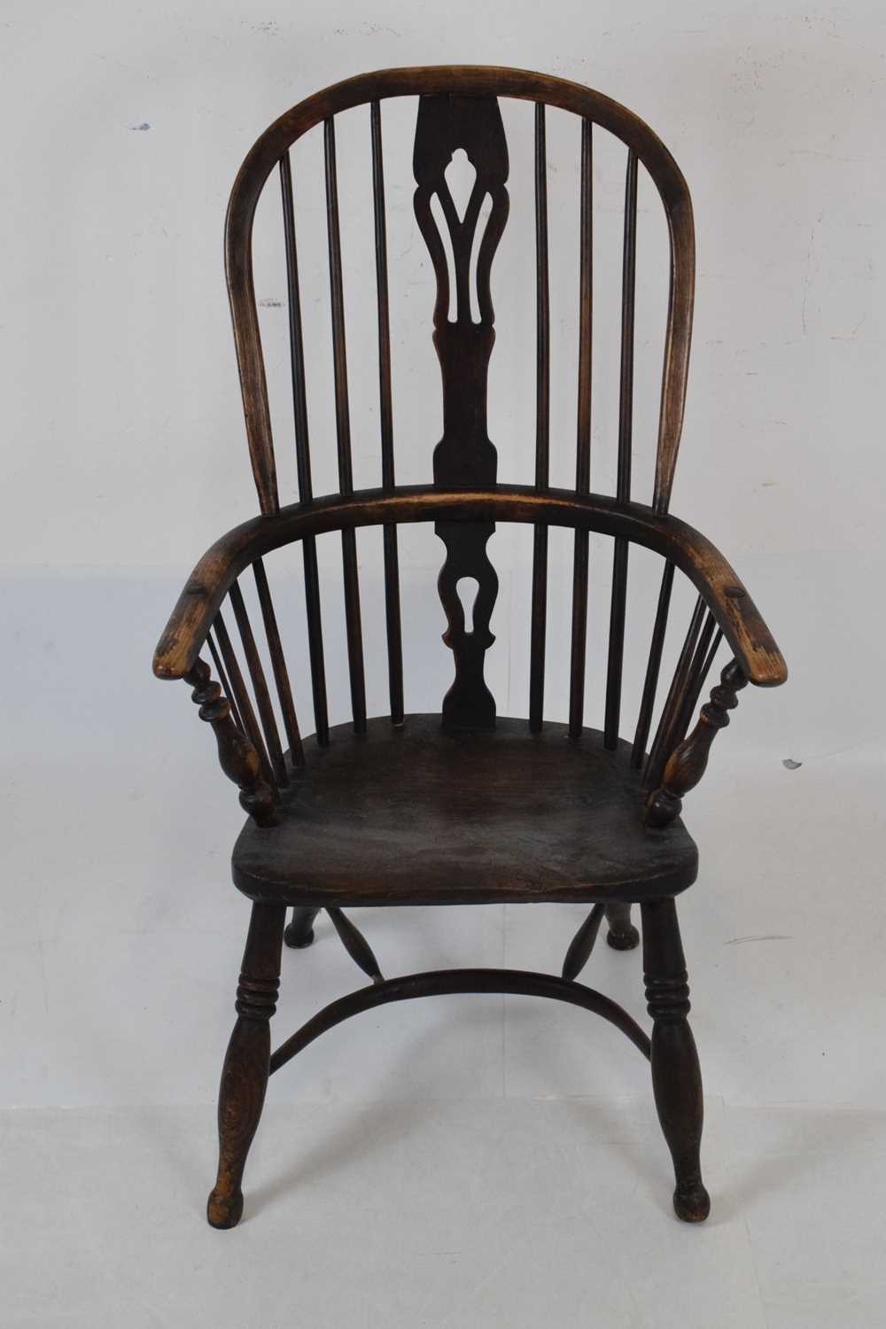 19th Century elm and ash framed Windsor armchair - Image 2 of 16