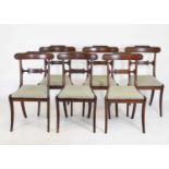 Set of six George IV mahogany sabre-leg dining chairs