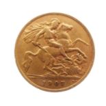 Edward VII gold half sovereign, 1907