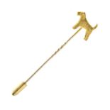 18ct gold Airedale Terrier pin brooch