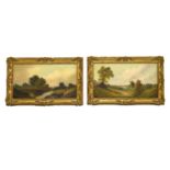Pair of oils on canvas - Landscape studies - the frames incribed 'W. Richards'