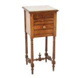 French marble-topped pitch pine night cupboard