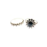9ct sapphire and diamond set ring